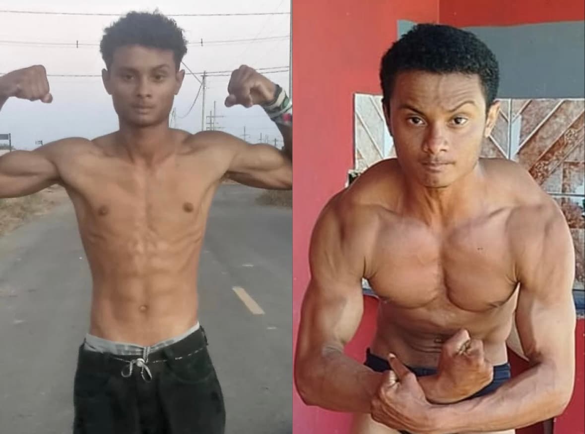 Antes e depois de Gabriel com o Método Kuririn