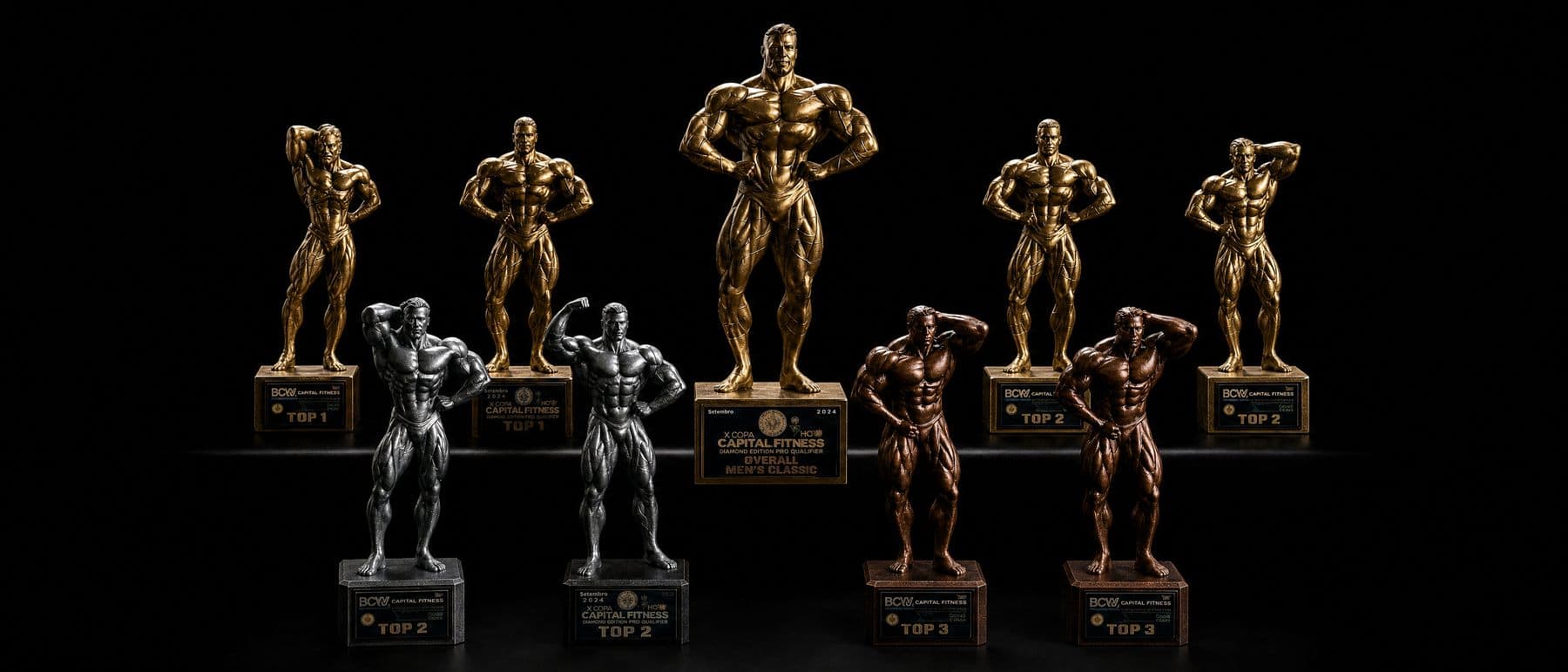 Troféus e medalhas do atleta IFBB Luã Kuririn Dornelas